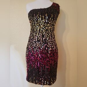AS U WISH Sequin One-Shoulder Dress